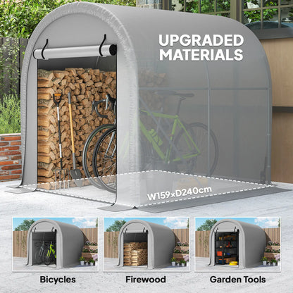 8' x 5' Portable Shed, Water-Resistant Bike Tent with Roll-up Zipper Door Portable Shed at Gallery Canada