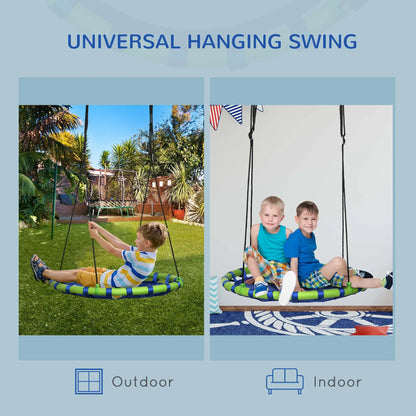 40 Inch Saucer Tree Swing, Adjustable Ropes, Steel Frame, 330lbs Capacity, Blue Gym Sets & Swings at Gallery Canada