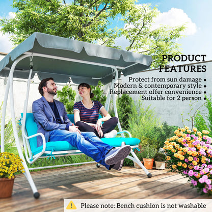 2 Seater Garden Bench Cushion, Thick Outdoor Non-Slip, 47" x 43" x 5", Turquoise Patio Chair Cushions at Gallery Canada