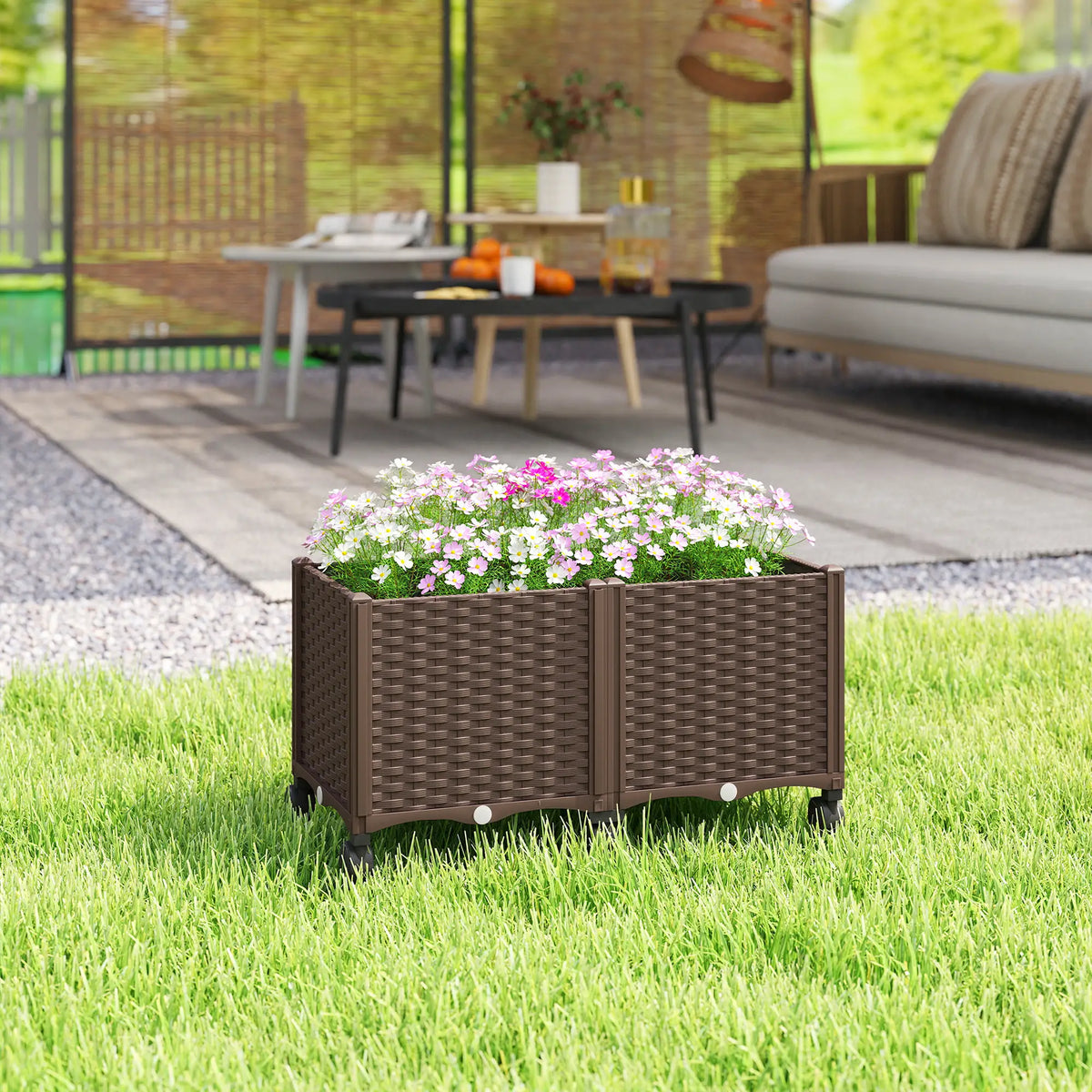 Plastic Raised Garden Bed, Self Watering Planter Box With Drainage Holes Raised Garden Beds at Gallery Canada