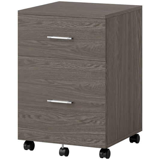 Mobile Vertical File Cabinet, 2 Drawers with Wheels, Letter or A4, Grey Office Cabinets & Cupboards Grey at Gallery Canada