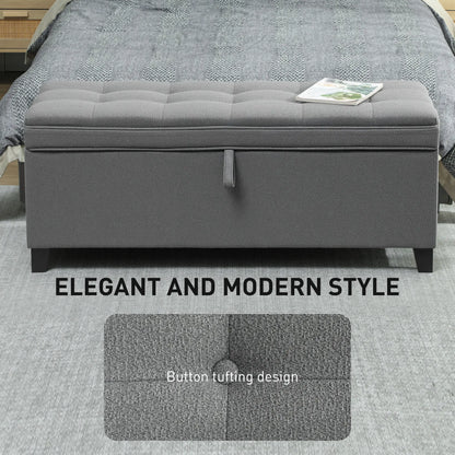 Storage Ottoman Bench, Foot Rest, 47 Inches, Dark Grey Storage Ottomans & Benches at Gallery Canada