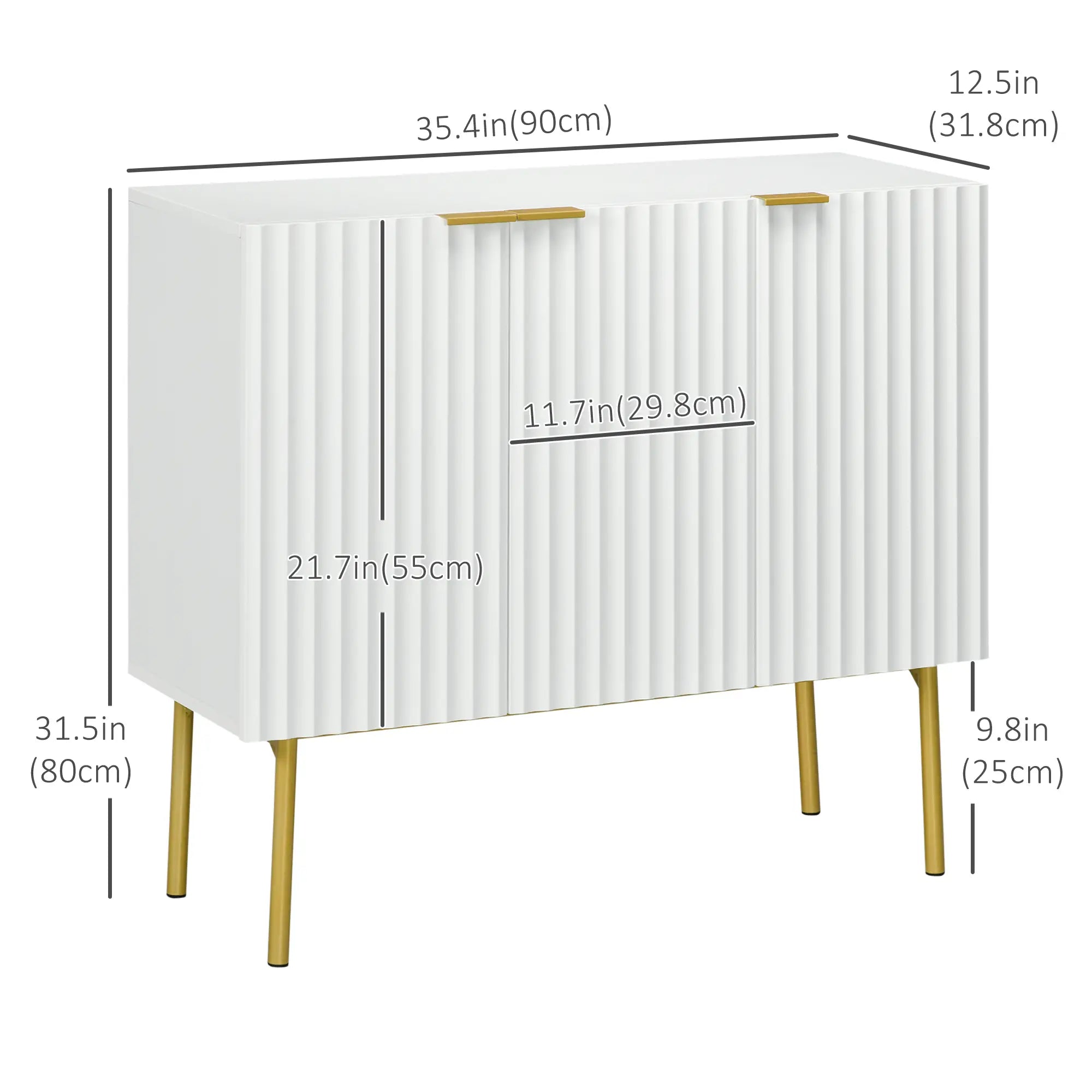 Modern Storage Cabinet, Sideboard Buffet, Gold Legs, White Storage Cabinets at Gallery Canada