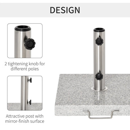 16.5" Marble Umbrella Stand, Heavy Holder Base With Wheels, Grey Umbrella Bases at Gallery Canada