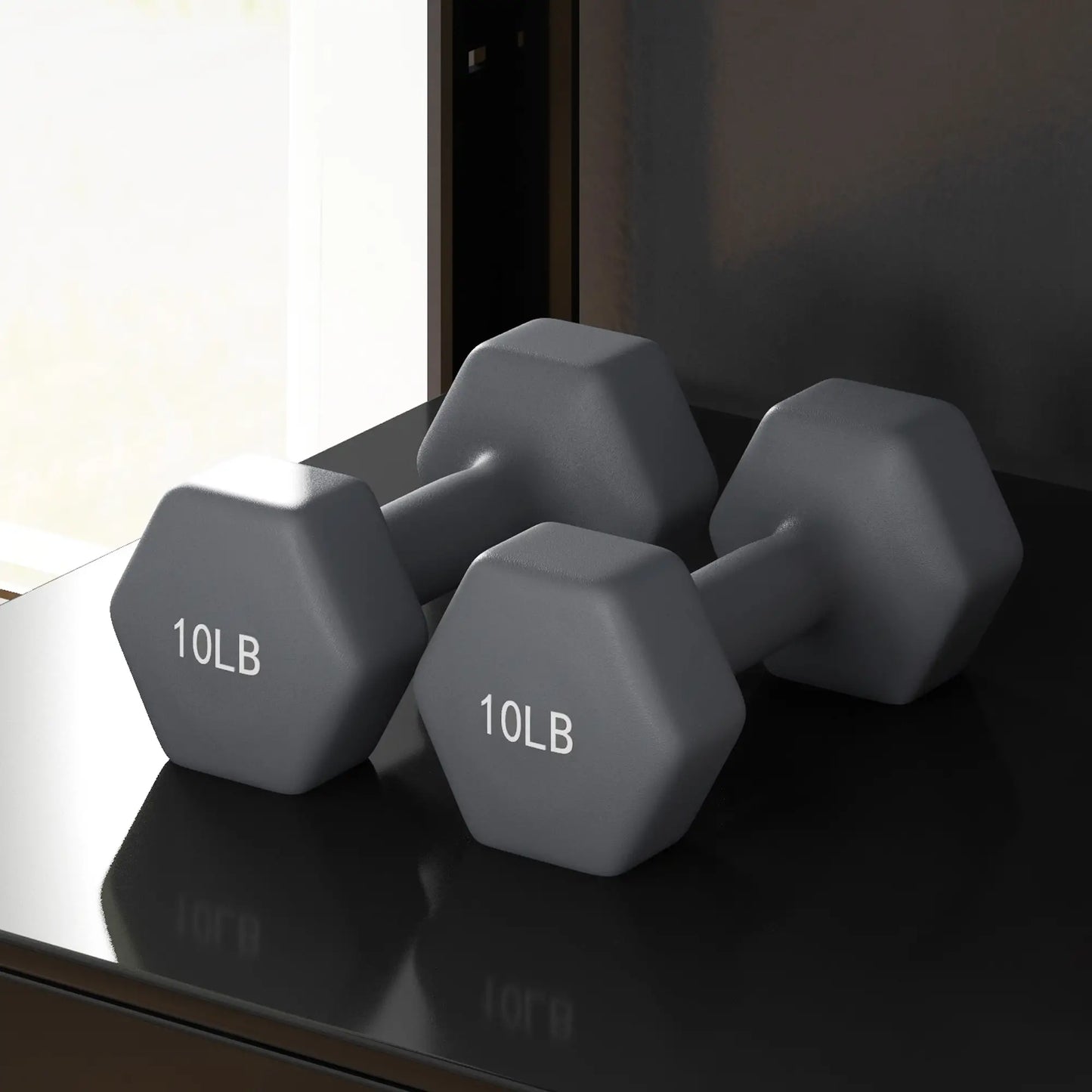 Hexagonal Dumbbells, 10LBS Set of 2, Non-Slip Grip Dumbbells & Barbells at Gallery Canada