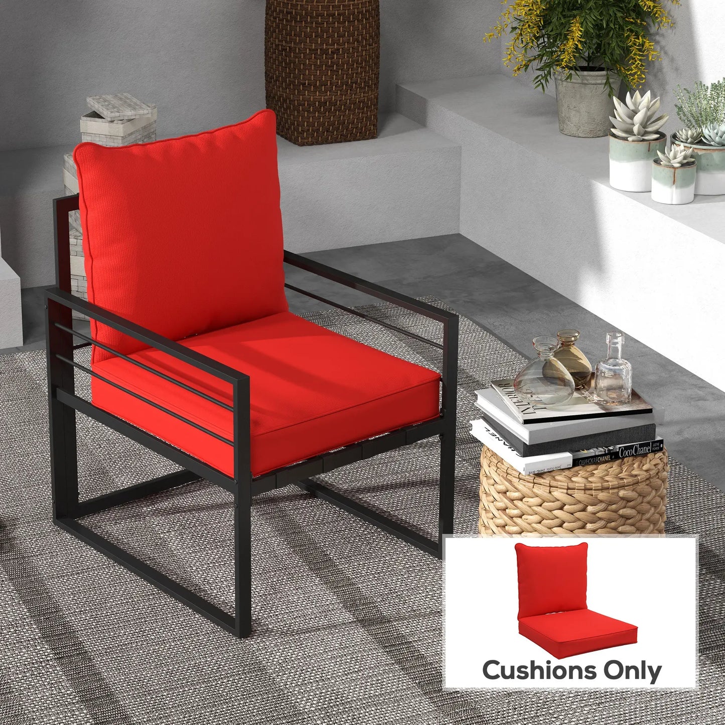 Patio Chair Cushions, Thick Deep Seat, Red Patio Chair Cushions at Gallery Canada
