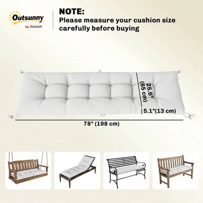 Patio Lounge Chair Cushion, UV50+ With Straps, 78 x 25.6 inch, Cream White Patio Chair Cushions at Gallery Canada