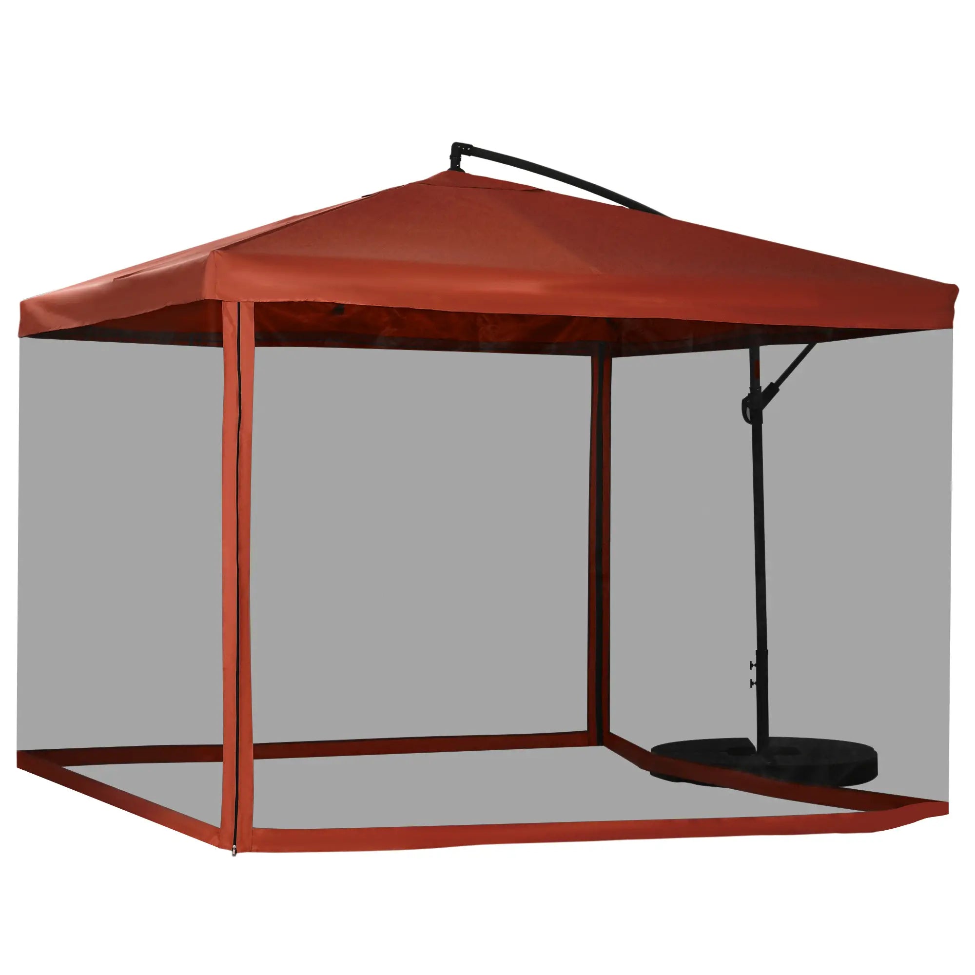 Offset Patio Umbrella, Adjustable Cantilever Canopy, Wine Red Cantilever Umbrellas at Gallery Canada