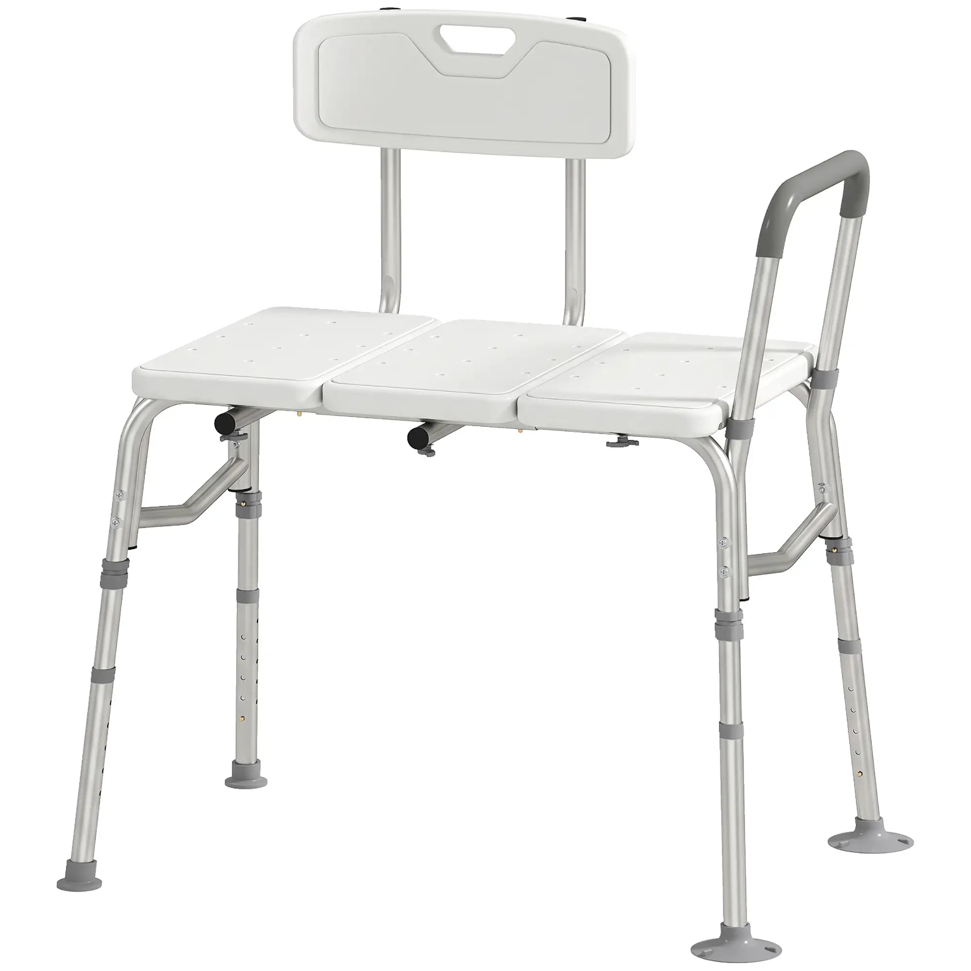 Tub Transfer Bench with Arm, Back, Shower Chair, White Bath Chairs Silver, White, Grey at Gallery Canada