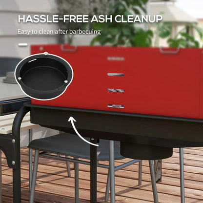 Charcoal Barbecue Grill, Adjustable Height, Portable BBQ Trolley, Red Charcoal BBQ Grils at Gallery Canada
