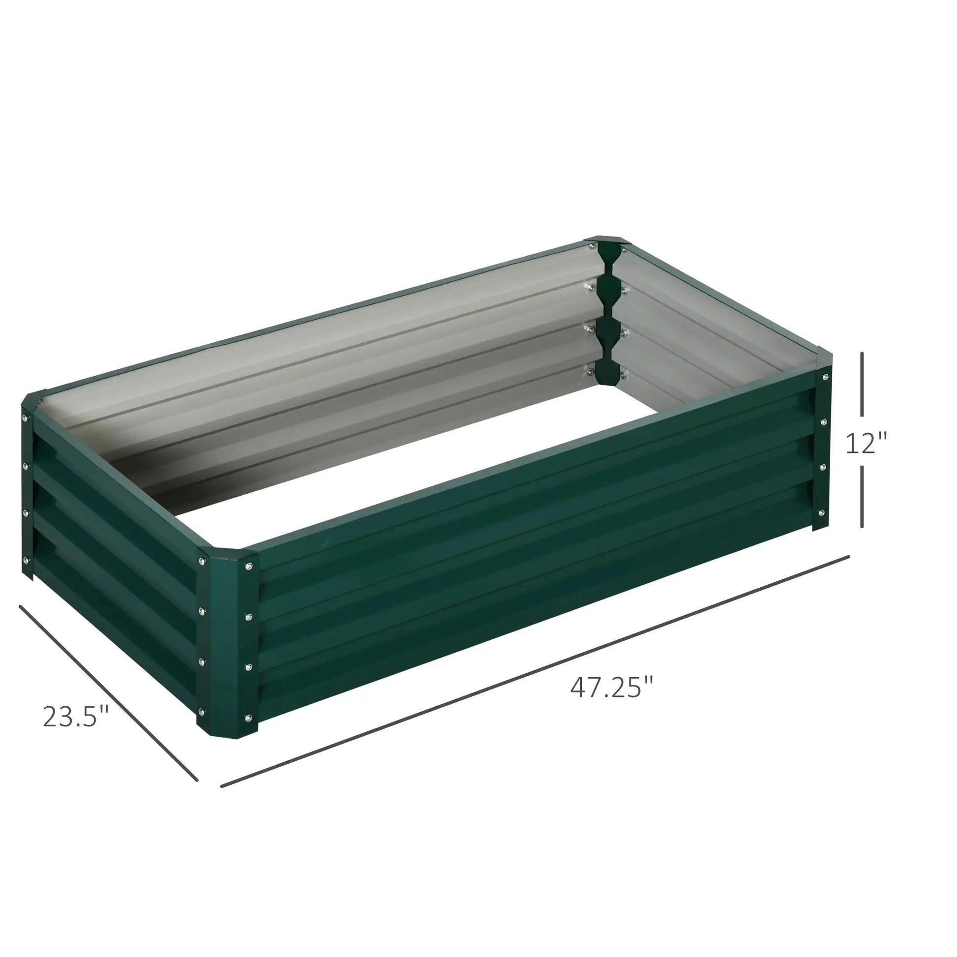 Galvanized Raised Garden Bed, Outdoor Planter Box, 4' x 2' x 1', Green Galvanized Planter Boxes at Gallery Canada