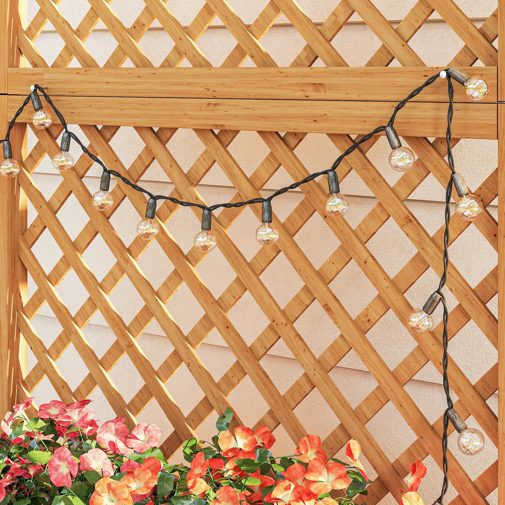 Wooden Raised Garden Bed With Trellis, 35.4