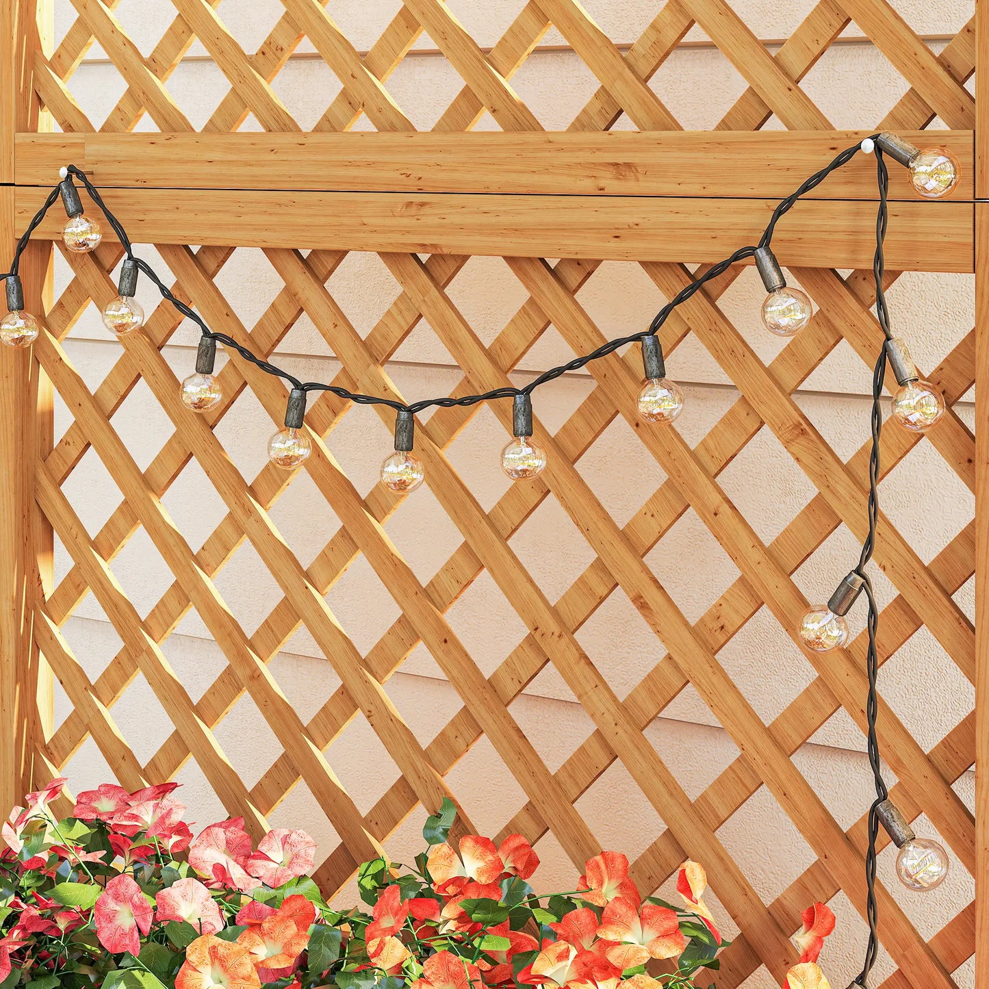 Wooden Raised Garden Bed With Trellis, 35.4" x 17.7" x 70.9", Yellow Wooden Planter Boxes at Gallery Canada