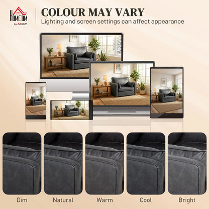 PU Leather Armchair, Wide Seat, Spring Cushion, Rubberwood Legs, Black Single Sofas at Gallery Canada