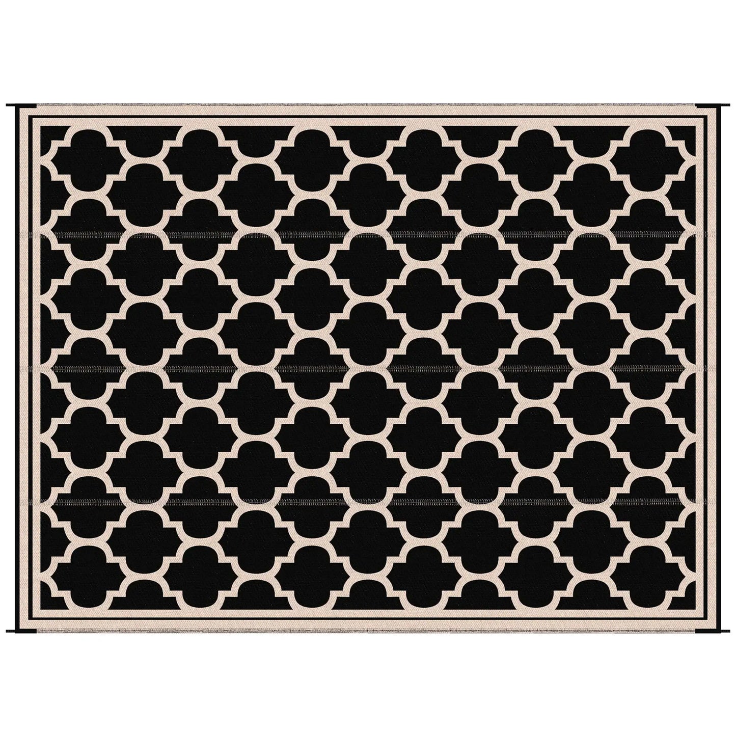 9'x12' Reversible Outdoor RV Rug, Patio Mat, Black Outdoor Reversible Rugs Black, Beige at Gallery Canada