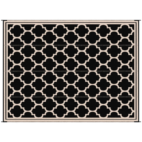 9'x12' Reversible Outdoor RV Rug, Patio Mat, Black