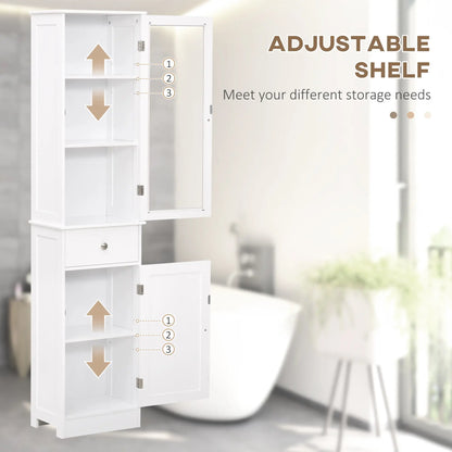 Tall Bathroom Storage Cabinet, 2 Doors, Adjustable Shelves, White Bathroom Cabinets at Gallery Canada
