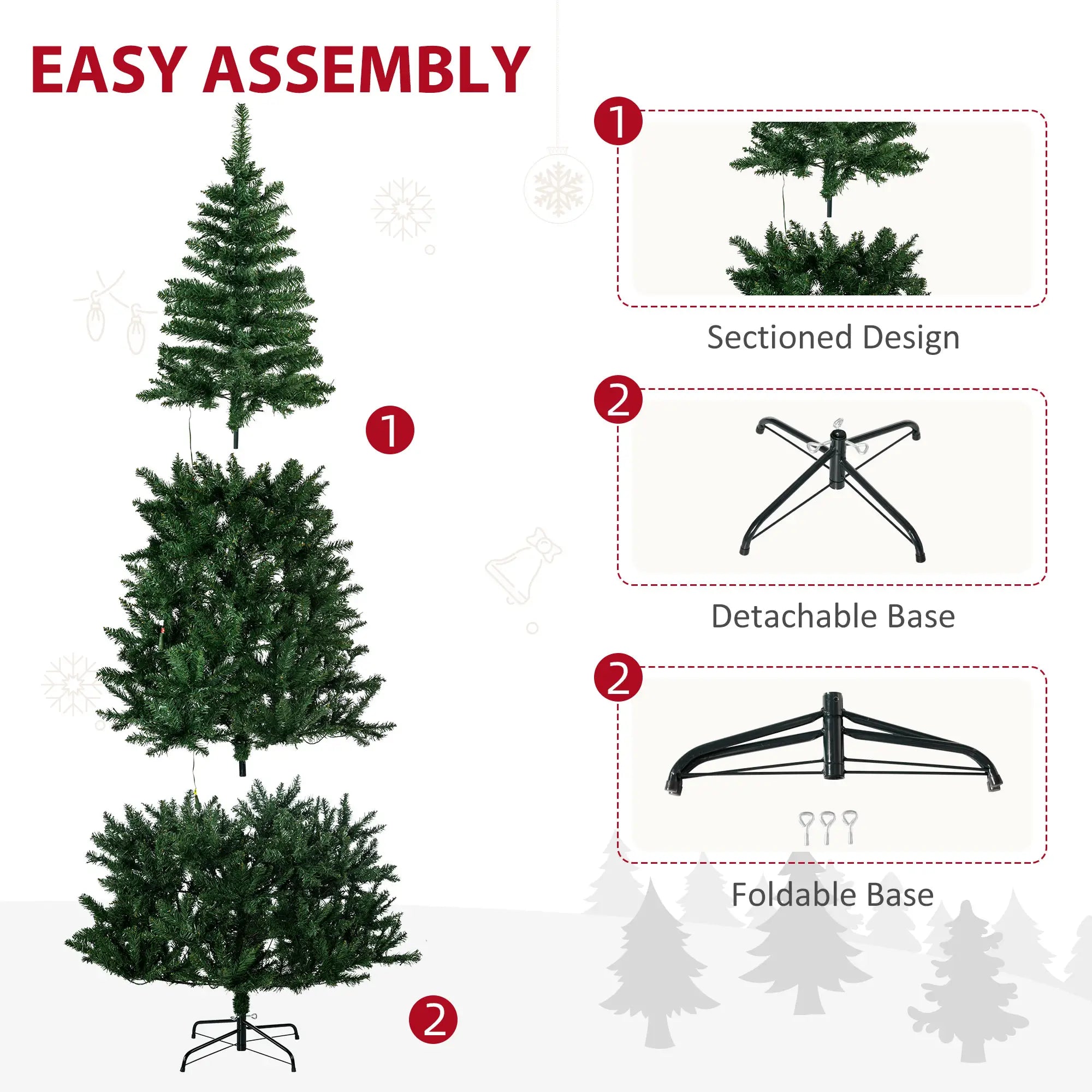 7.5 Ft Prelit Artificial Christmas Tree, Warm White LED, Green Pre Lit Christmas Trees at Gallery Canada
