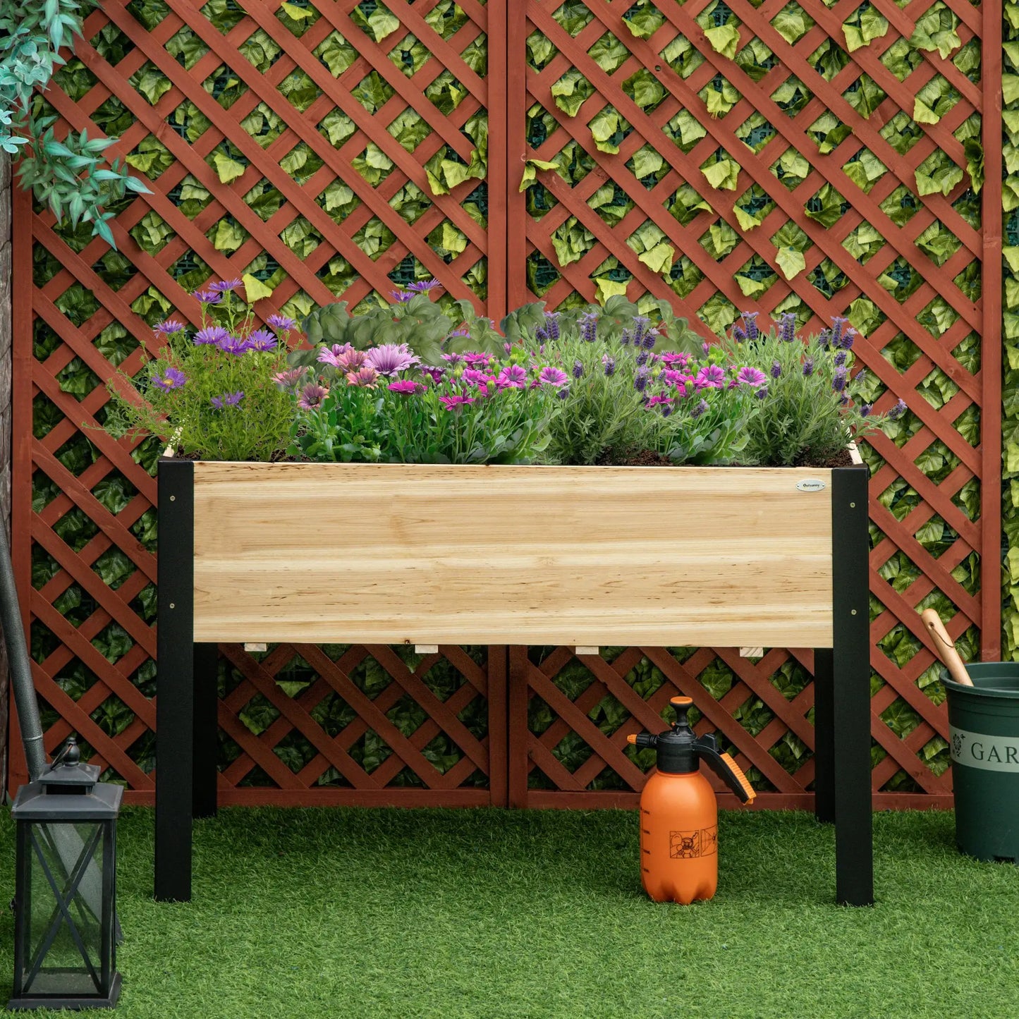Raised Garden Bed, Elevated Planter Box, 47x24x29, Metal Frame, Wooden Pot Elevated Garden Beds at Gallery Canada