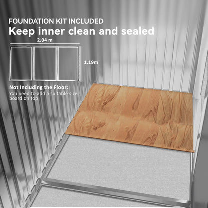 7' x 4' x 6' Garden Storage Shed, Metal Tool House, Light Brown Sheds at Gallery Canada