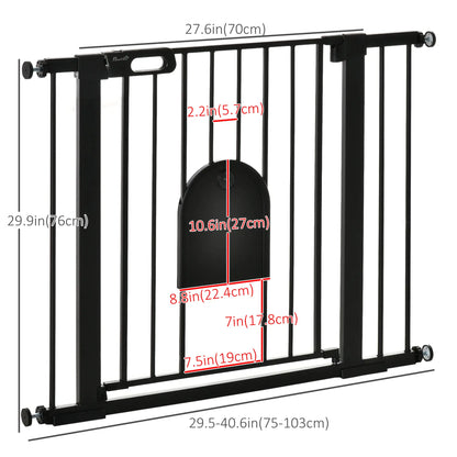 30"-41" Extra Wide Pet Gate, Small Door, 30"H, Black Houses, Kennels & Pens at Gallery Canada