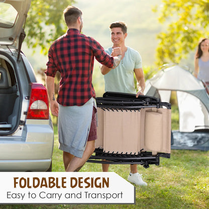 2 Piece Foldable Lounge Chair with Canopy, Outdoor Zero Gravity Chair, Beige Lounger Chairs at Gallery Canada