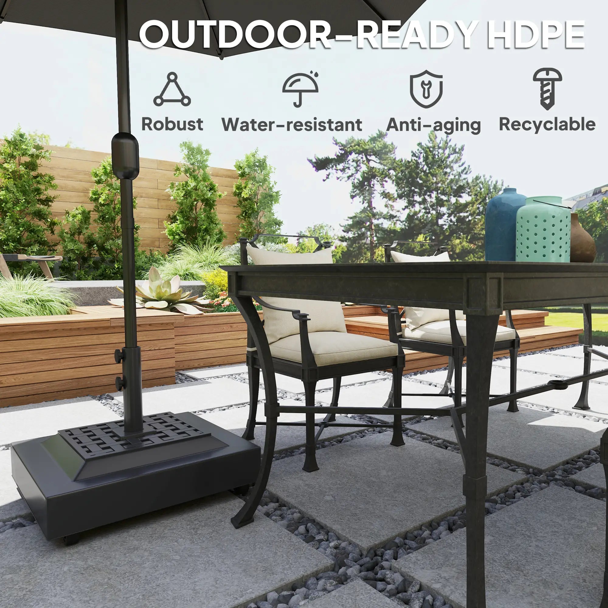 Outdoor Umbrella Base With Wheels, Heavy Duty, Black Umbrella Bases at Gallery Canada