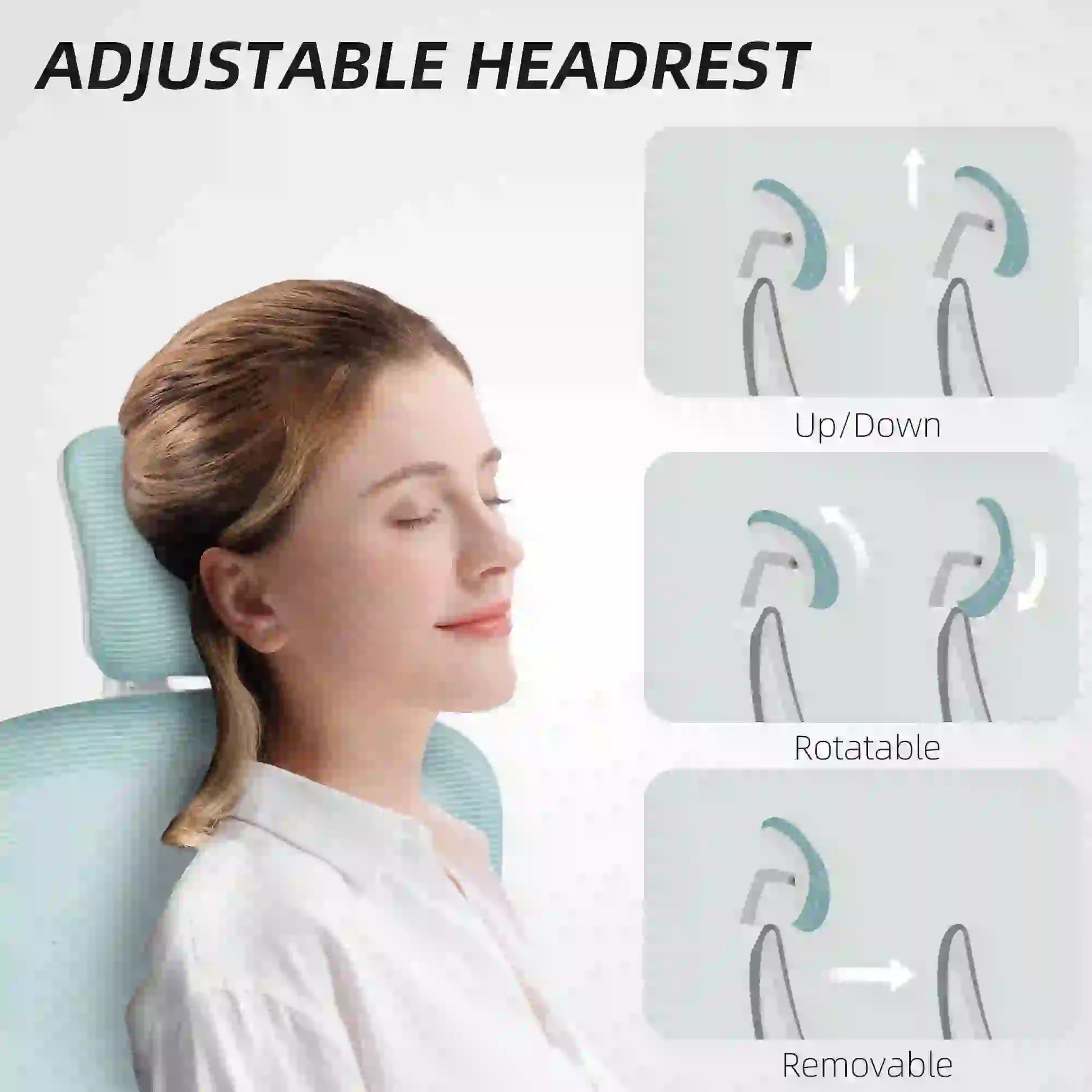 Ergonomic Mesh Office Chair, High Back, Headrest, Flip-Up Armrests, Lumbar Support, Light Green Task Chairs at Gallery Canada