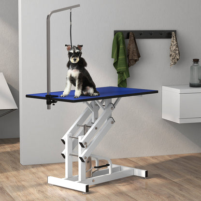 Pet Grooming Table, Height Adjustable Dog Grooming Table with Arm, Noose and Non-Slip Grooming Table, Blue at Gallery Canada