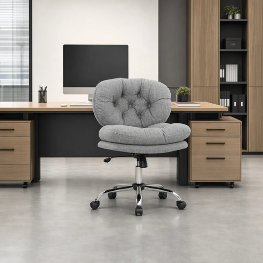 Armless Office Chair, Wide Padded Seat, Adjustable Height, Tilt Function, Grey Task Chairs Grey at Gallery Canada