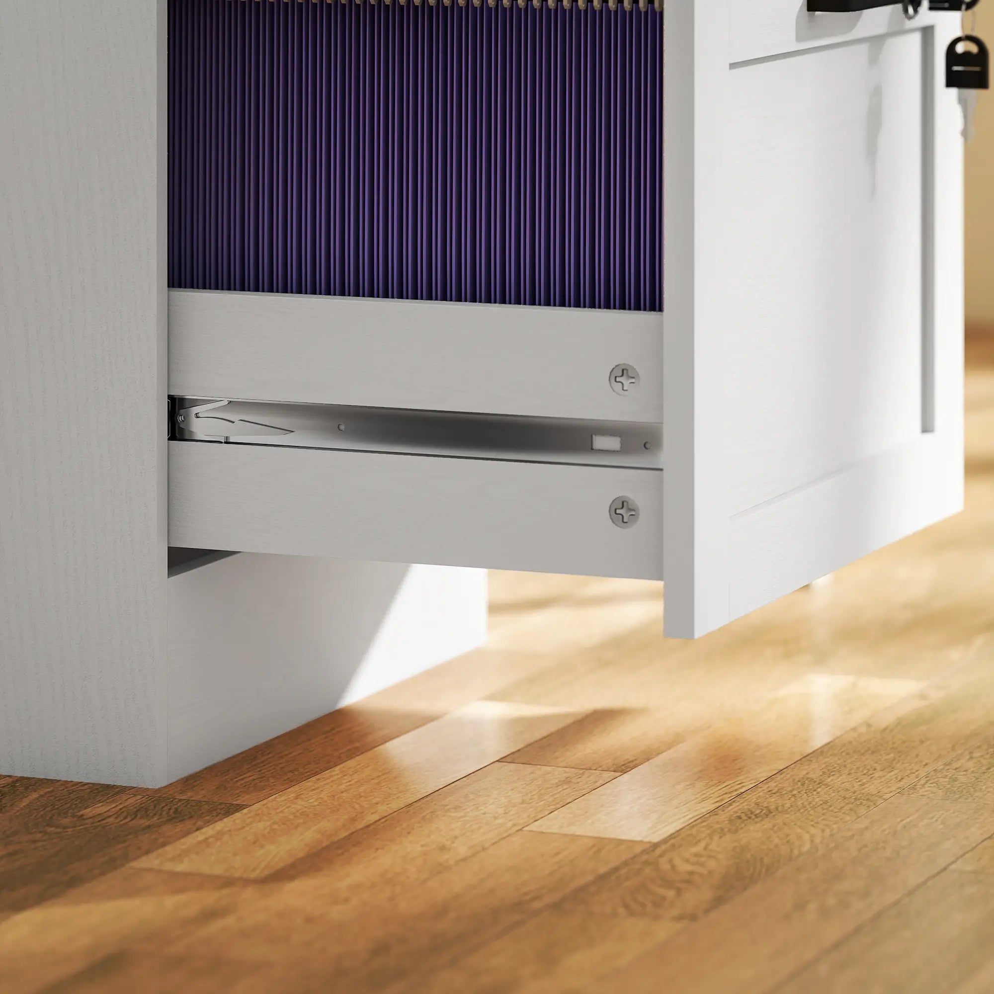 Vertical Filing Cabinet, 2 Drawers With Lock, A4 Letter Size, White Office Cabinets & Cupboards at Gallery Canada