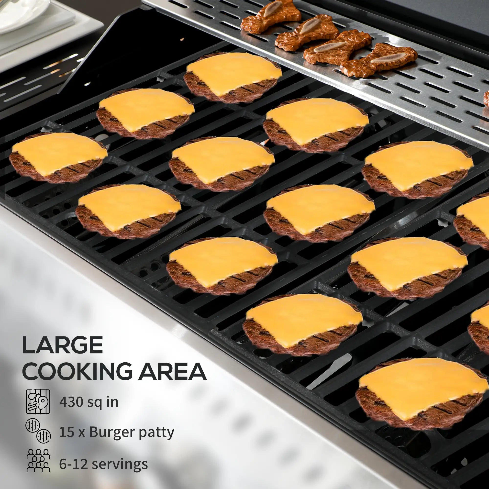 40,000 BTU Propane Gas Grill, 4 Burners, Side Burner, Warming Rack, Black Propane Gas Grills at Gallery Canada