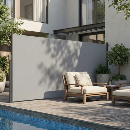 Retractable Side Awning, 165" x 73", Water-Resistant, UV 50+, Light Grey Side Awnings at Gallery Canada