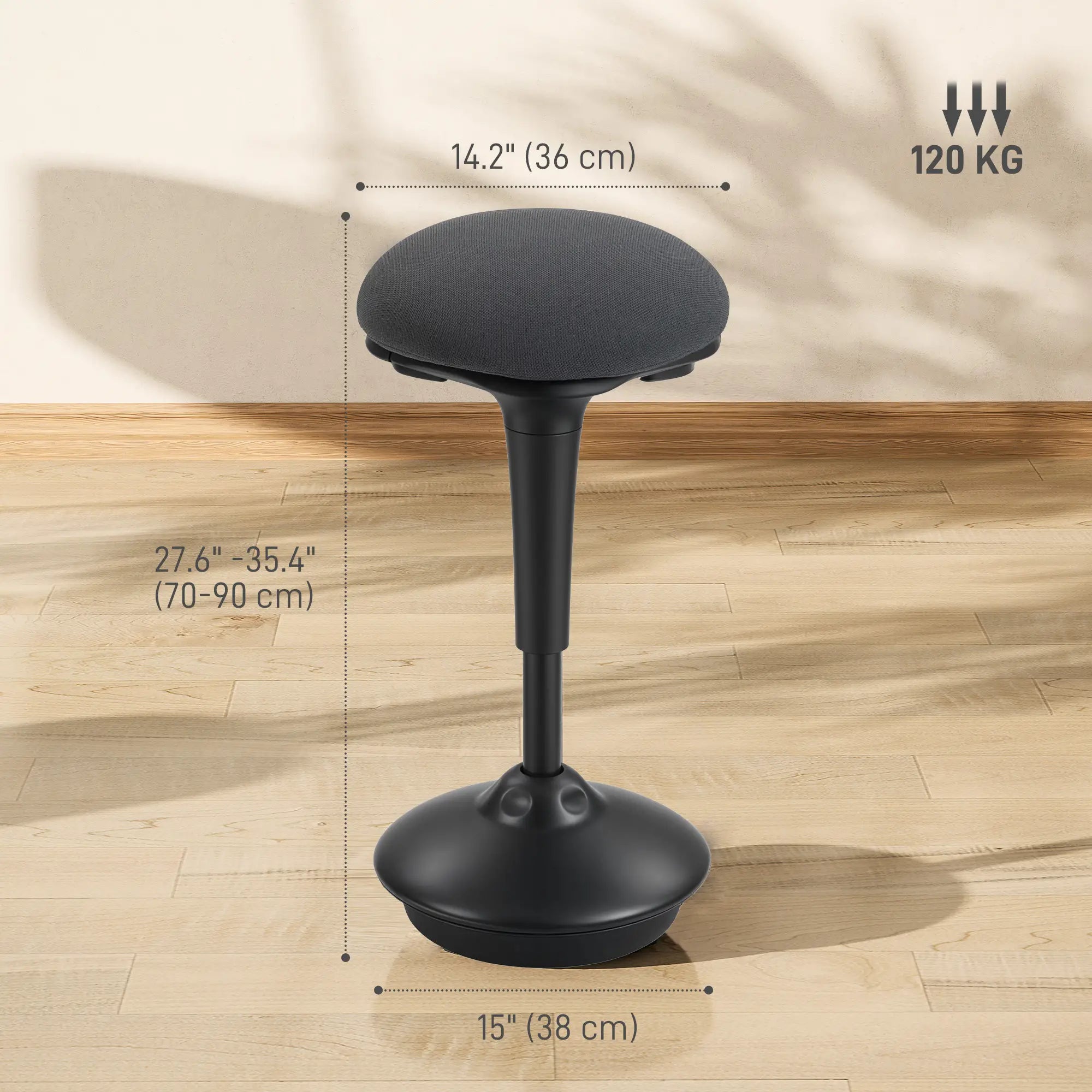 Swivel Standing Desk Chair, Backless Wobble Stool, Adjustable Ergonomic Stool Office Chairs at Gallery Canada