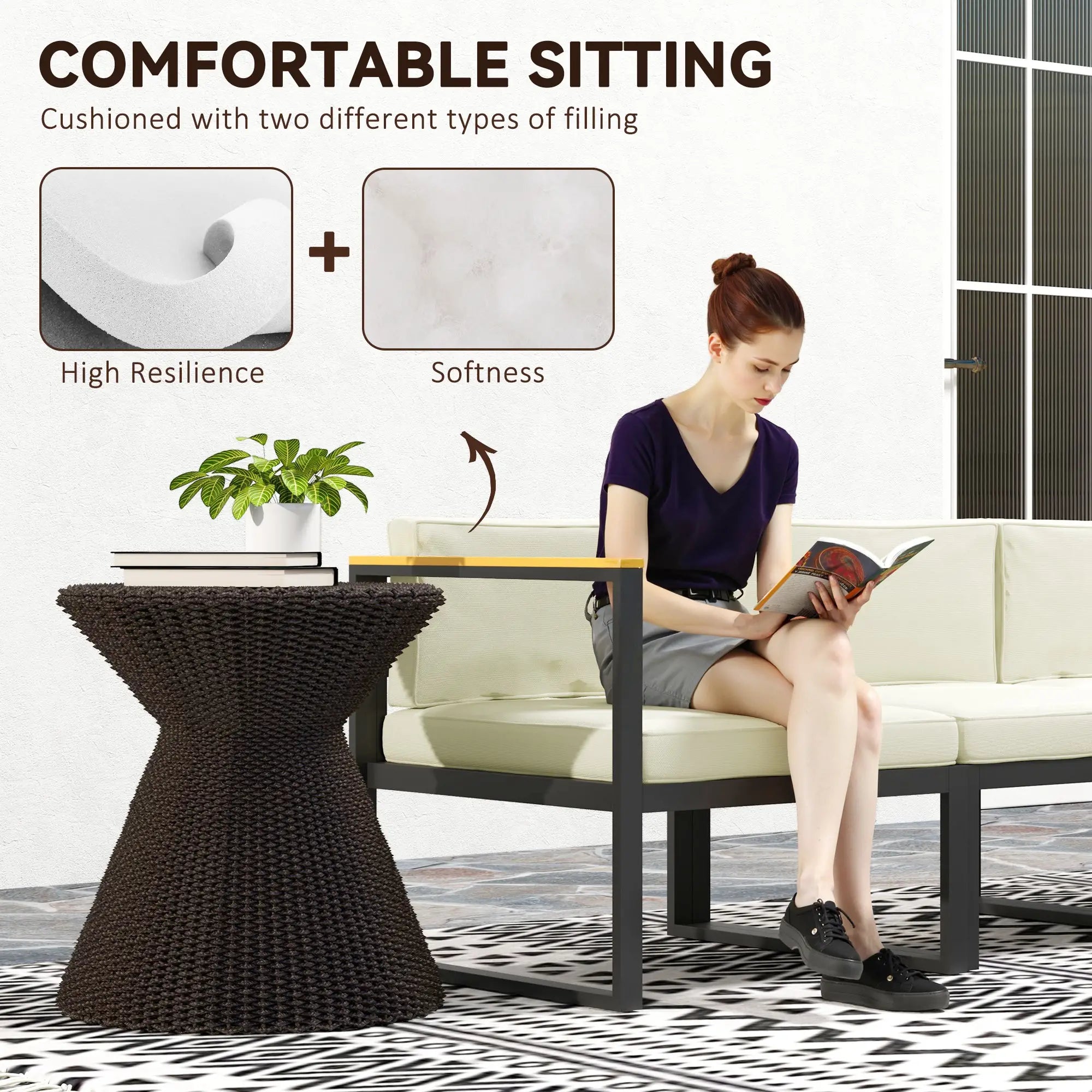 Replacement Cushions for Rattan Furniture, 14 Piece, Cream Patio Chair Cushions at Gallery Canada