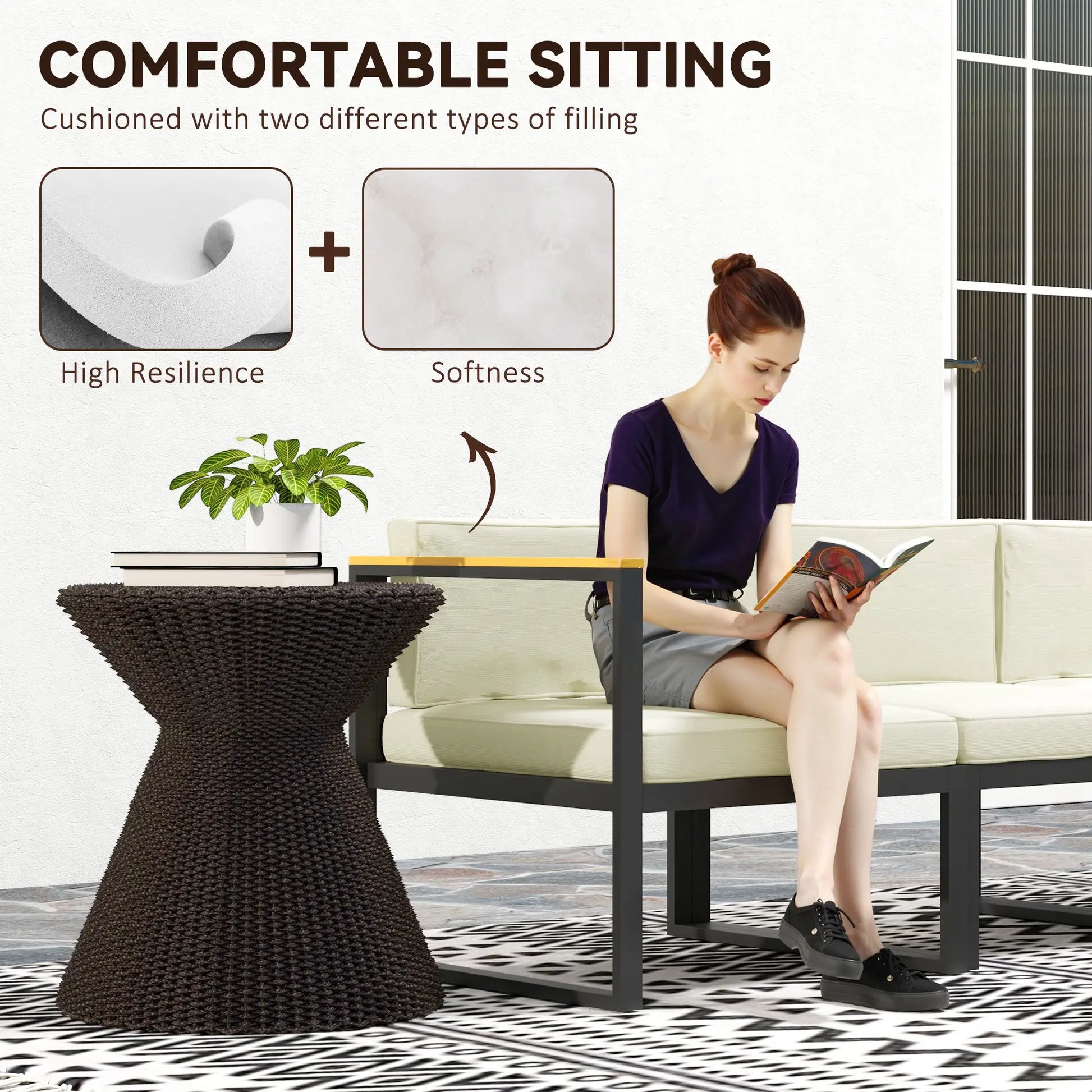 Replacement Cushions for Rattan Furniture, 14 Piece, Cream Patio Chair Cushions at Gallery Canada