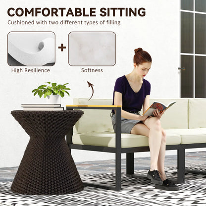 Replacement Cushions for Rattan Furniture, 14 Piece, Cream Patio Chair Cushions at Gallery Canada