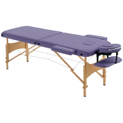 83 Inch Portable Folding Massage Table, Adjustable Salon Spa Bed, Purple Portable Massage Tables Purple at Gallery Canada