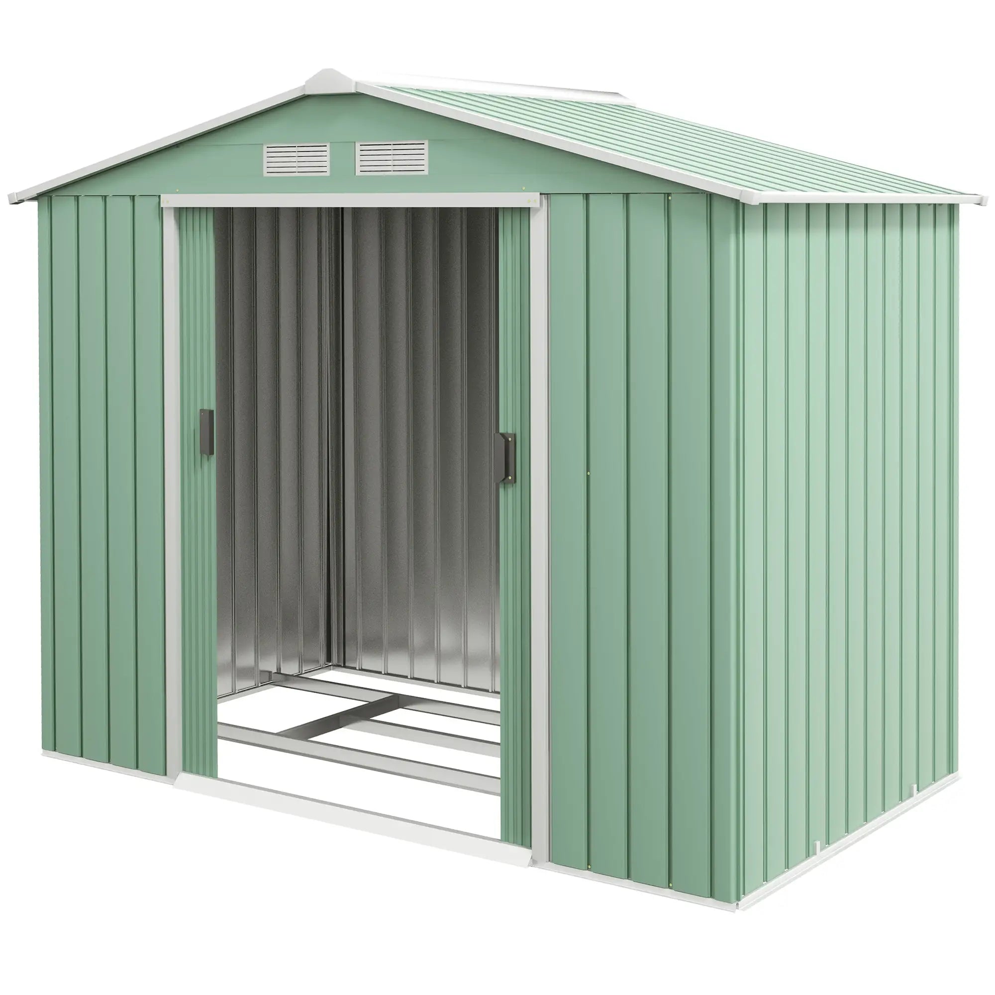 7' x 4' x 6' Garden Storage Shed, Metal Tool House, Light Green Sheds at Gallery Canada