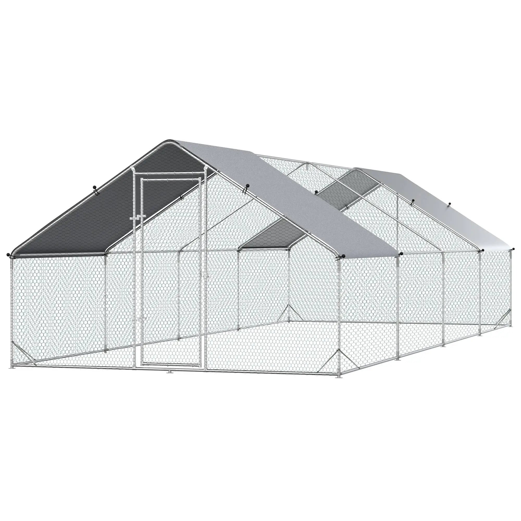 9.8' x 26.2' x 6.6' Chicken Coop, Outdoor Hen House With Cover, Lockable Door Chicken Coops at Gallery Canada