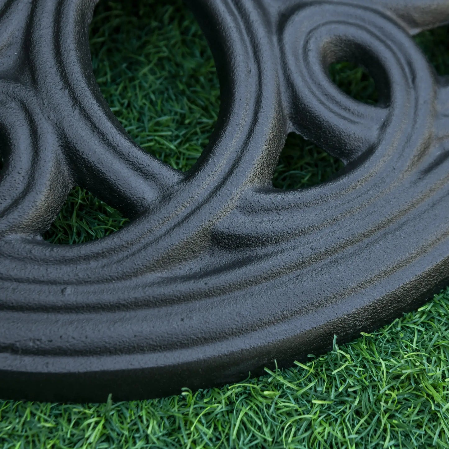 Round Cast Iron Umbrella Base Stand, Outdoor Patio Garden, Fits 1.5" Pole, Black Umbrella Bases at Gallery Canada