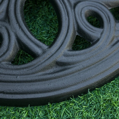 Round Cast Iron Umbrella Base Stand, Outdoor Patio Garden, Fits 1.5" Pole, Black Umbrella Bases at Gallery Canada