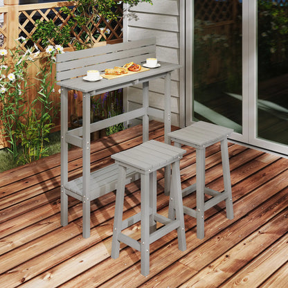 3 Piece Patio Bar Set, 43"H Table, 2 Stools, Balcony, Backyard, Porch Bistro Sets at Gallery Canada