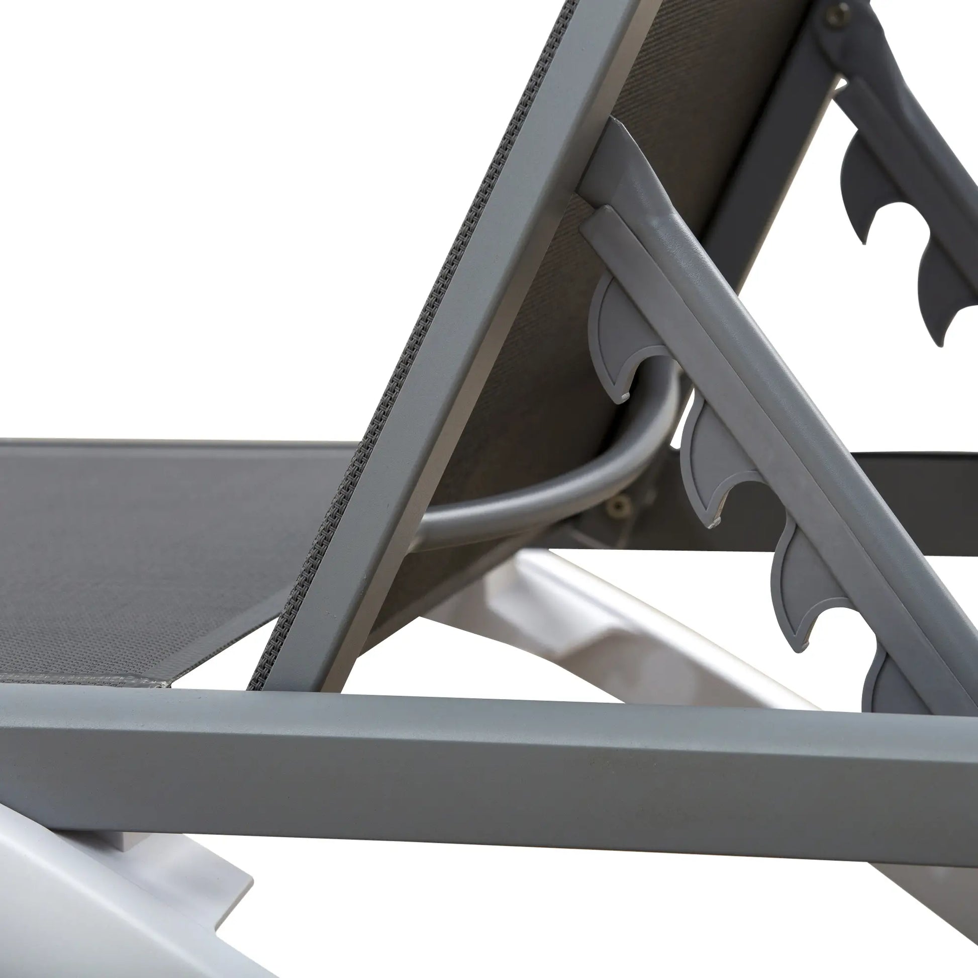 Outdoor Chaise Lounge, Aluminum Tanning Chair, 5-Level Adjustable, Grey Lounger Chairs at Gallery Canada