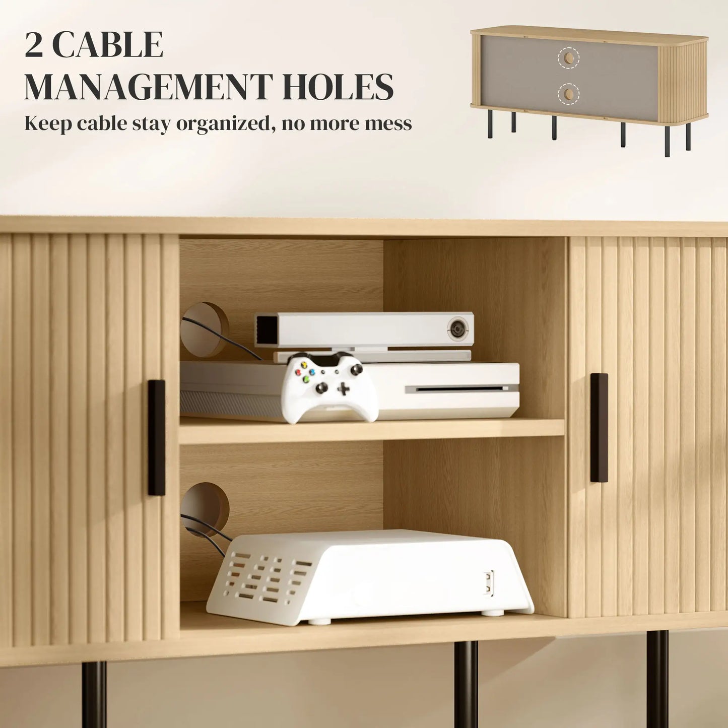 TV Stand for 55 Inches, Storage Shelves, Living Room, Oak Tone TV Stands at Gallery Canada