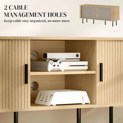 TV Stand for 55 Inches, Storage Shelves, Living Room, Oak Tone TV Stands at Gallery Canada