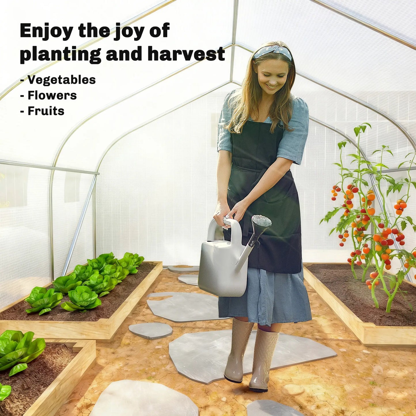 15'x10'x7' Greenhouse, Planting Shed, White Walk In Greenhouses at Gallery Canada