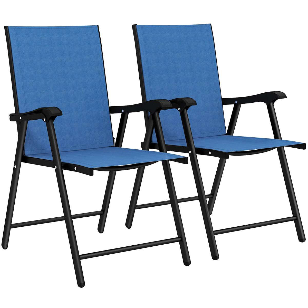 Folding Patio Chairs Set Of 2, High Back Outdoor Dining Chairs, Blue Patio Chairs at Gallery Canada