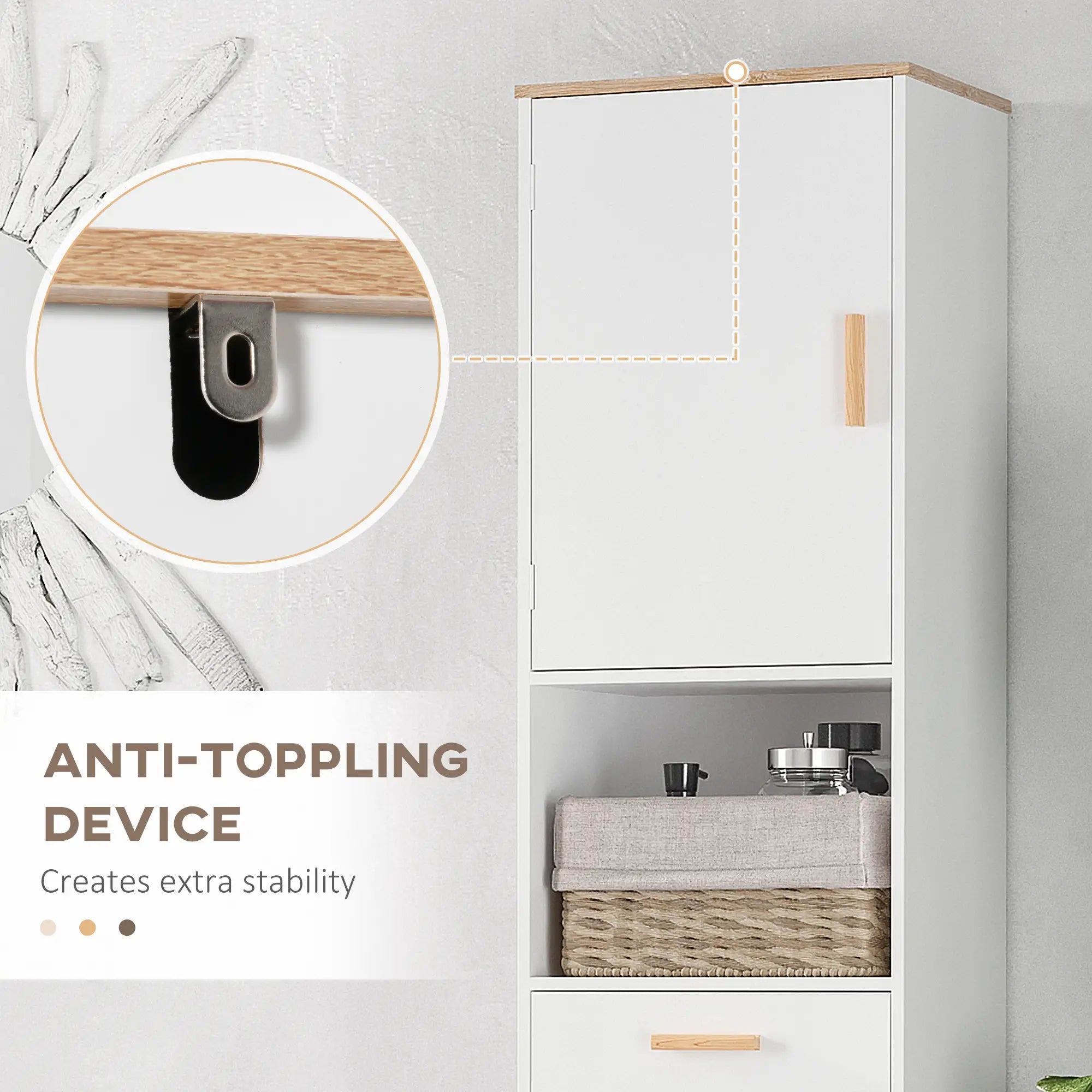 Bathroom Storage Cabinet, Floor Standing Linen Tower, White Bathroom Cabinets at Gallery Canada