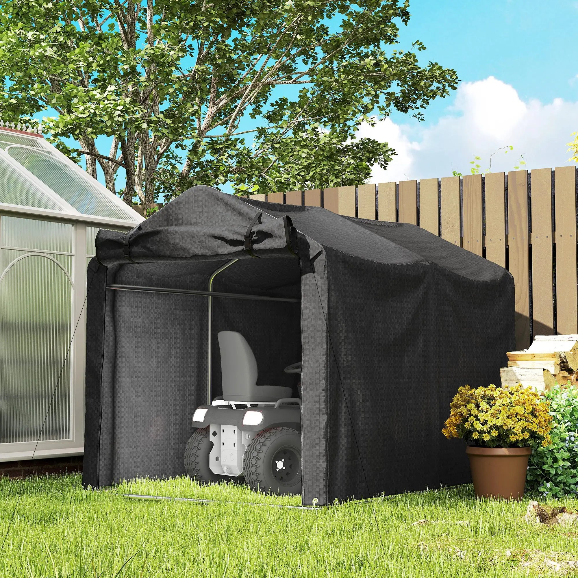 Outdoor Storage Shed, UV Resistant Bike Tent, Portable for Motorcycle, Black Portable Shed at Gallery Canada